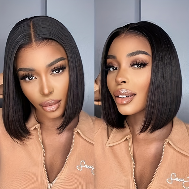 TEMU Timopol Wig, Bob Wig Human Hair Glue-free 5x5 X 1 Lace Front Wig Human Hair 8-16 "pre- High Definition Clear Lace 200% Density Short Bob Wig For Women