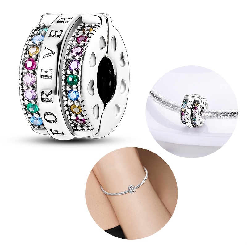Silver Plated Forever Clamp Charms Beads For Making Elegant Bracelets Necklaces For Women