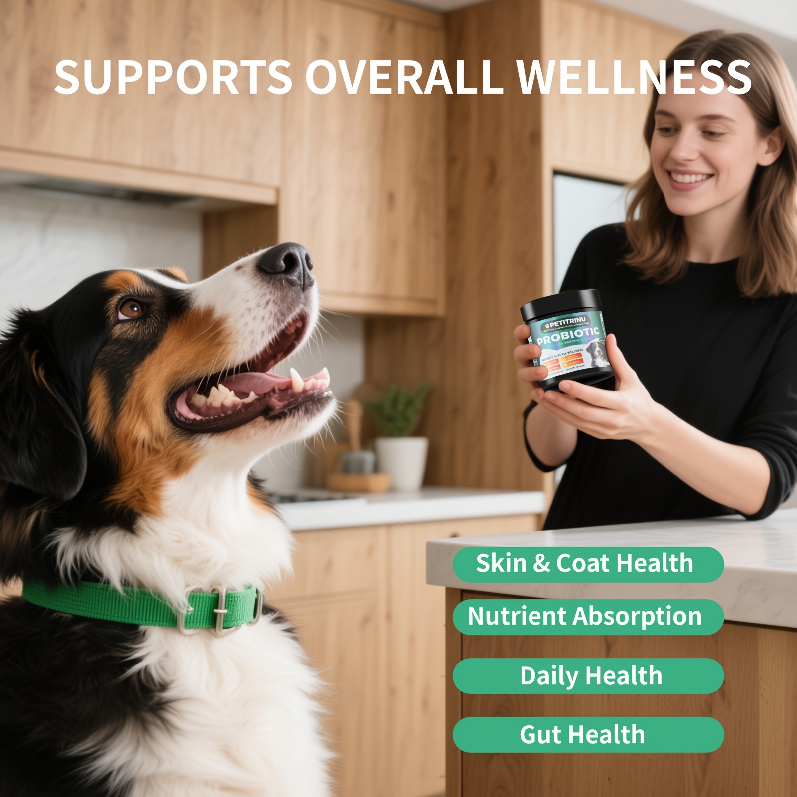 PETITRINU Probiotic For Dogs | Advanced Digestive Support for Skin, Coat & Gut Health | Flavor: Chicken