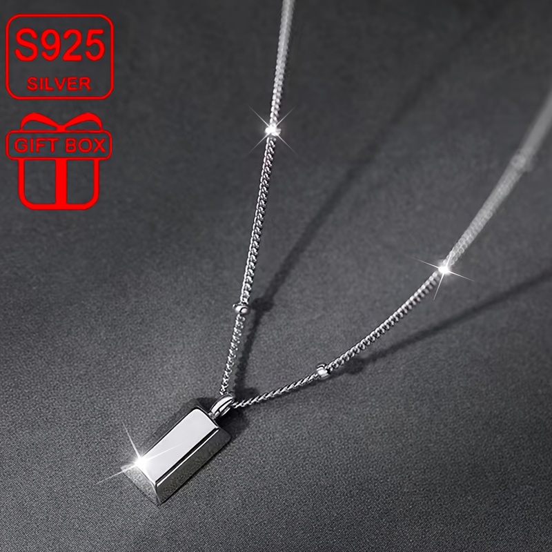 TEMU Collier 925 Argent Anti Allergie, équipé d'un petit doré facile et multifonctionnel, émet un charme élégant et , parfait pour la fête des mères