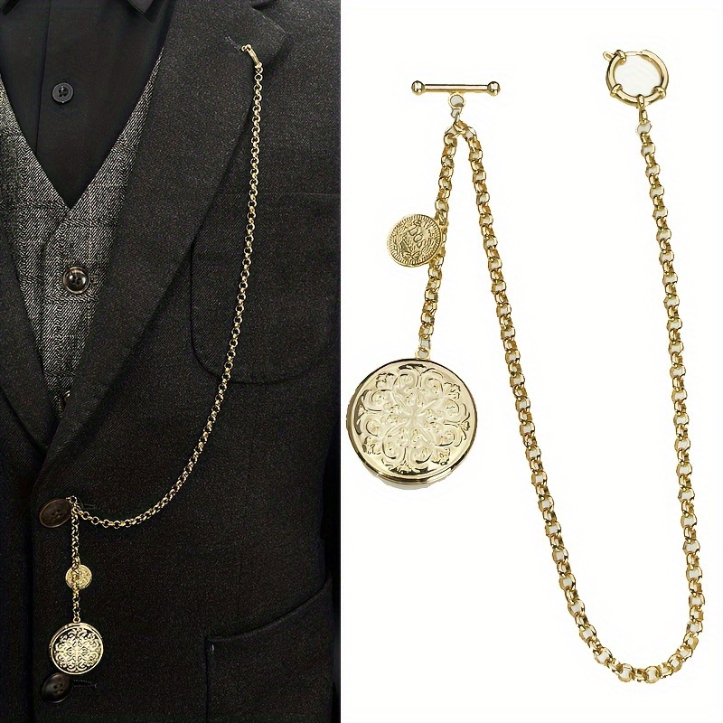 

Men's Novelty Brooch Suit Waistcoat Chain With Watch Chain Key Chains Family Key Chain With Cord Round Locks Ot