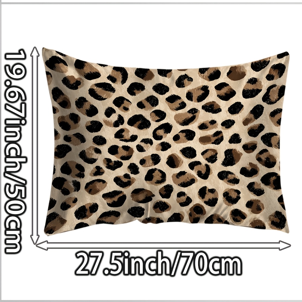TEMU 1pc-leopard - Print Pattern With Irregular Black And Brown Spots On A Beige Background Double Sided Printed Silk Pillowcase/home