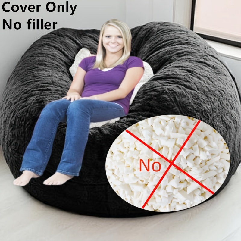 Image of 1pc Cream Style Fabric Sofa (without Filling) Room, Balcony, Garden, Small Unit, Soft And Warm Velvet Fabric Rental House, Combination, Lazy Person Bean Bag Sofa