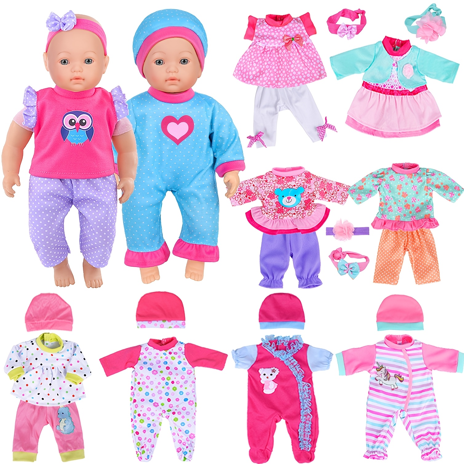 TEMU 10 Sets Of Different Design Clothing Combinations, For Inch Dolls. Dolls Are Not Included