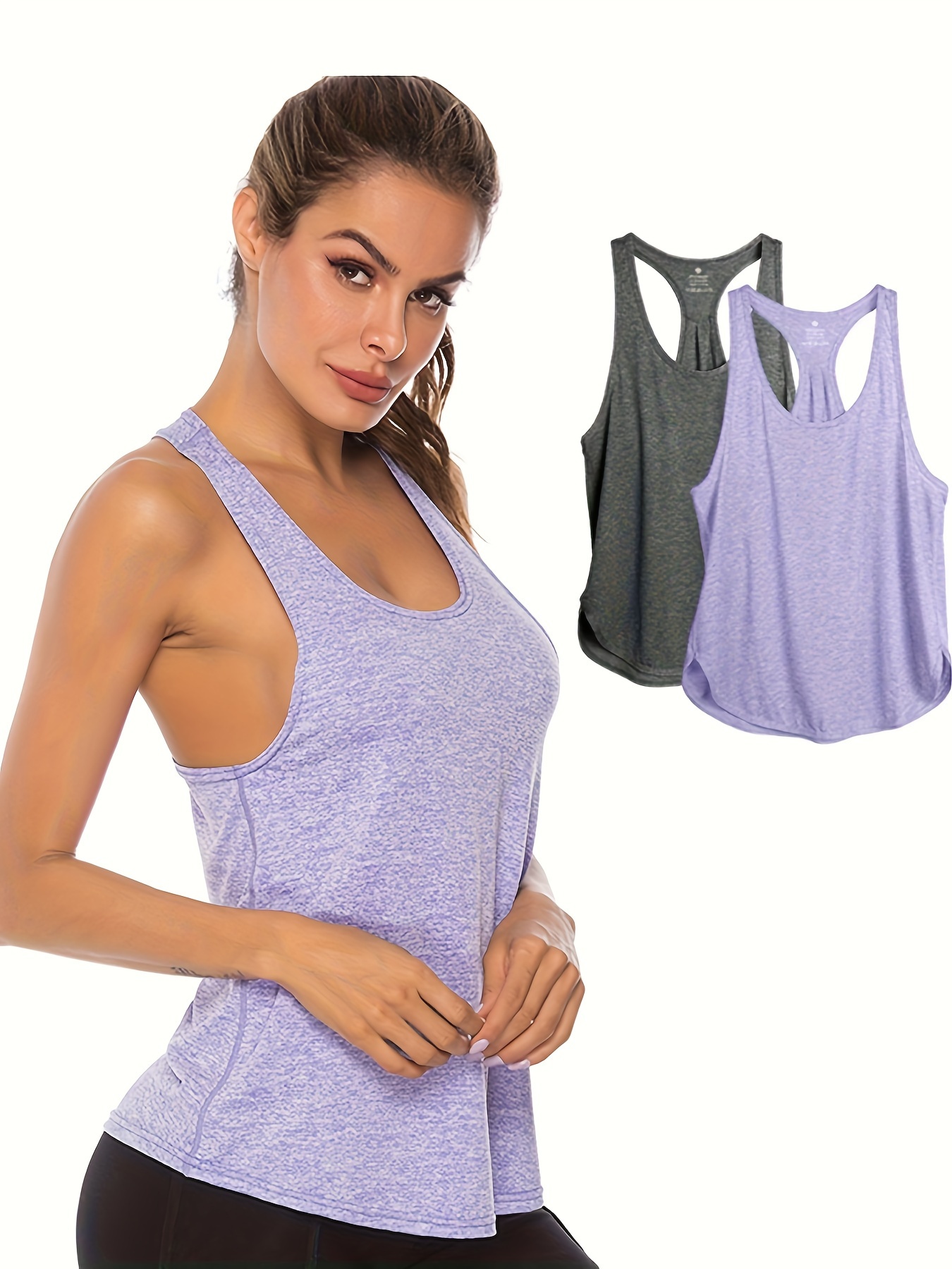 Women's Racer Back Workout Sports Running Tank Top Athletic - Temu