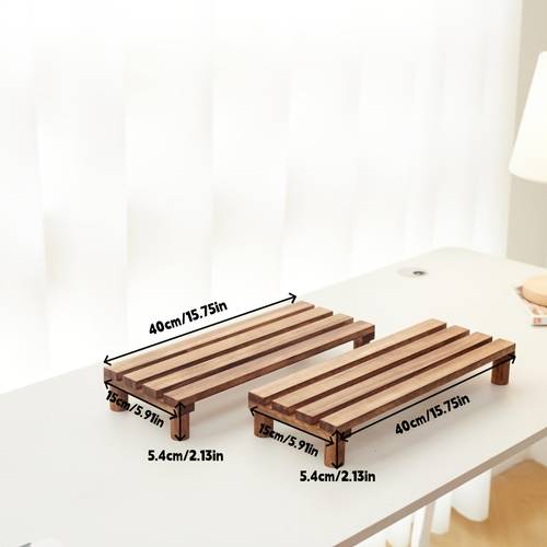 2pcs solid wood plant stand desktop plant small stand balcony bay window succulent pot stand simple wooden storage rack