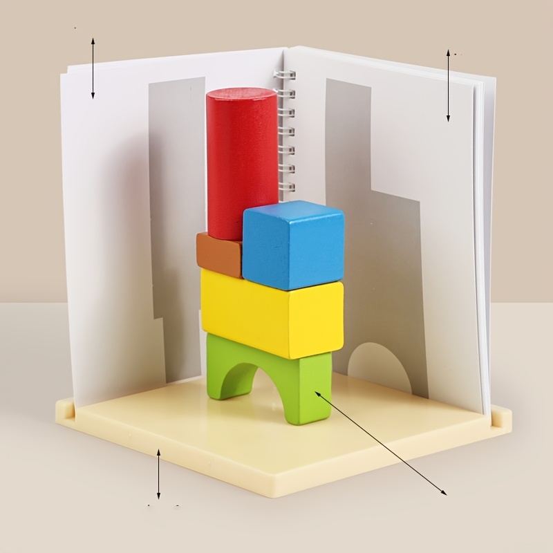 Children's Wooden 3D Spatial Construction Blocks