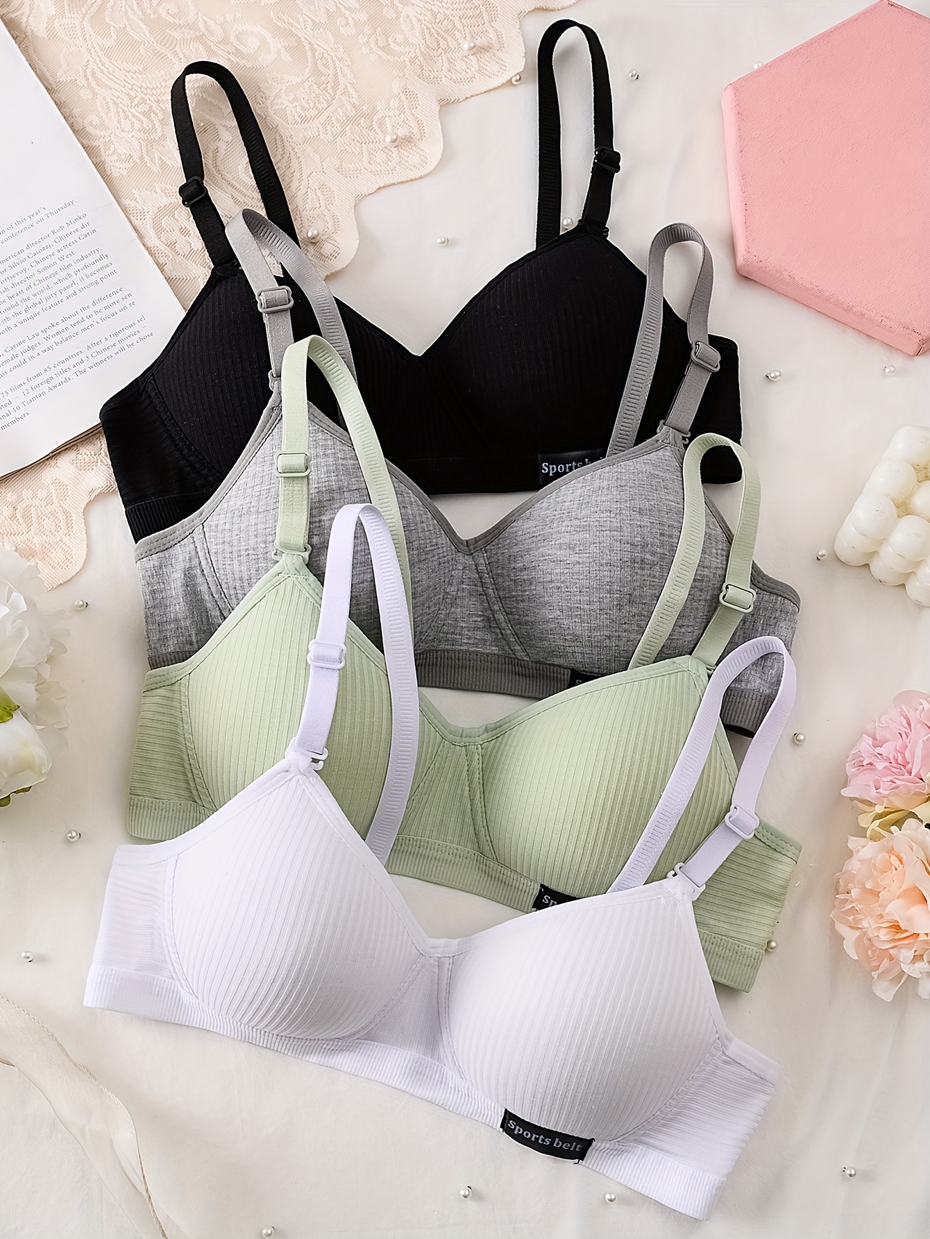 4pcs bras ages 16 wire free teen underwear Temu Pakistan