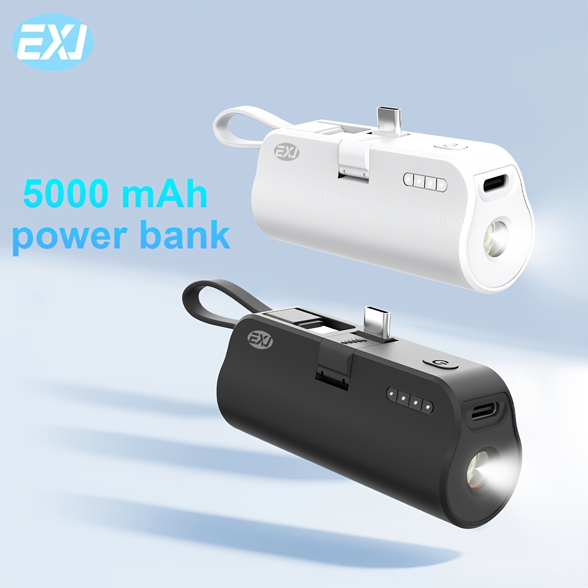 

Exj Mini Portable Charger 5000mah Power Bank, Pd Usb C Cell Phone Portable Power,lcd Display Battery Pack For / Plus/15 Pro/15 Pro Max/for //for Moto/lg(type-c Only)