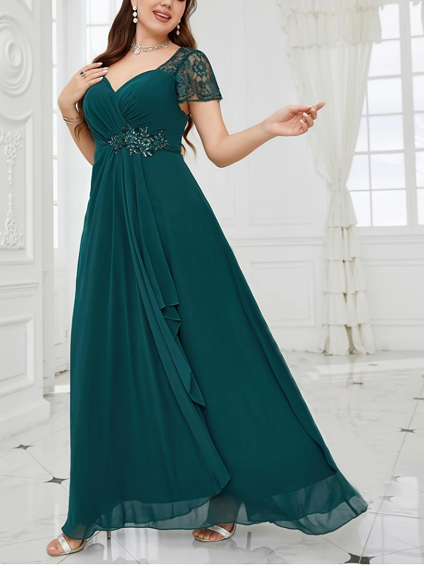 Plus Size - Plus Size - Plus Size Chiffon Dress for Women