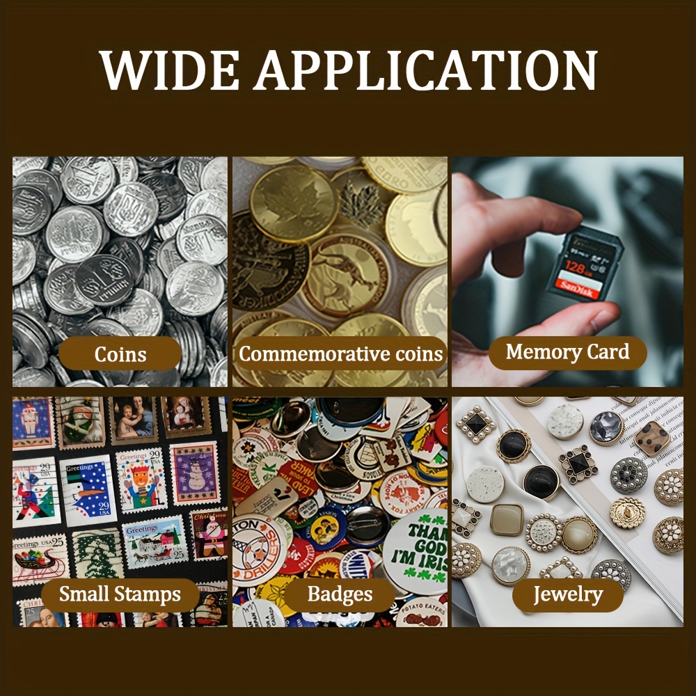 Álbum De Cuero Para Colección De Monedas Con 120 Bolsillos De 2,9x2,9 Cm, Ideal Para Monedas De Hasta 29 Mm De Diámetro