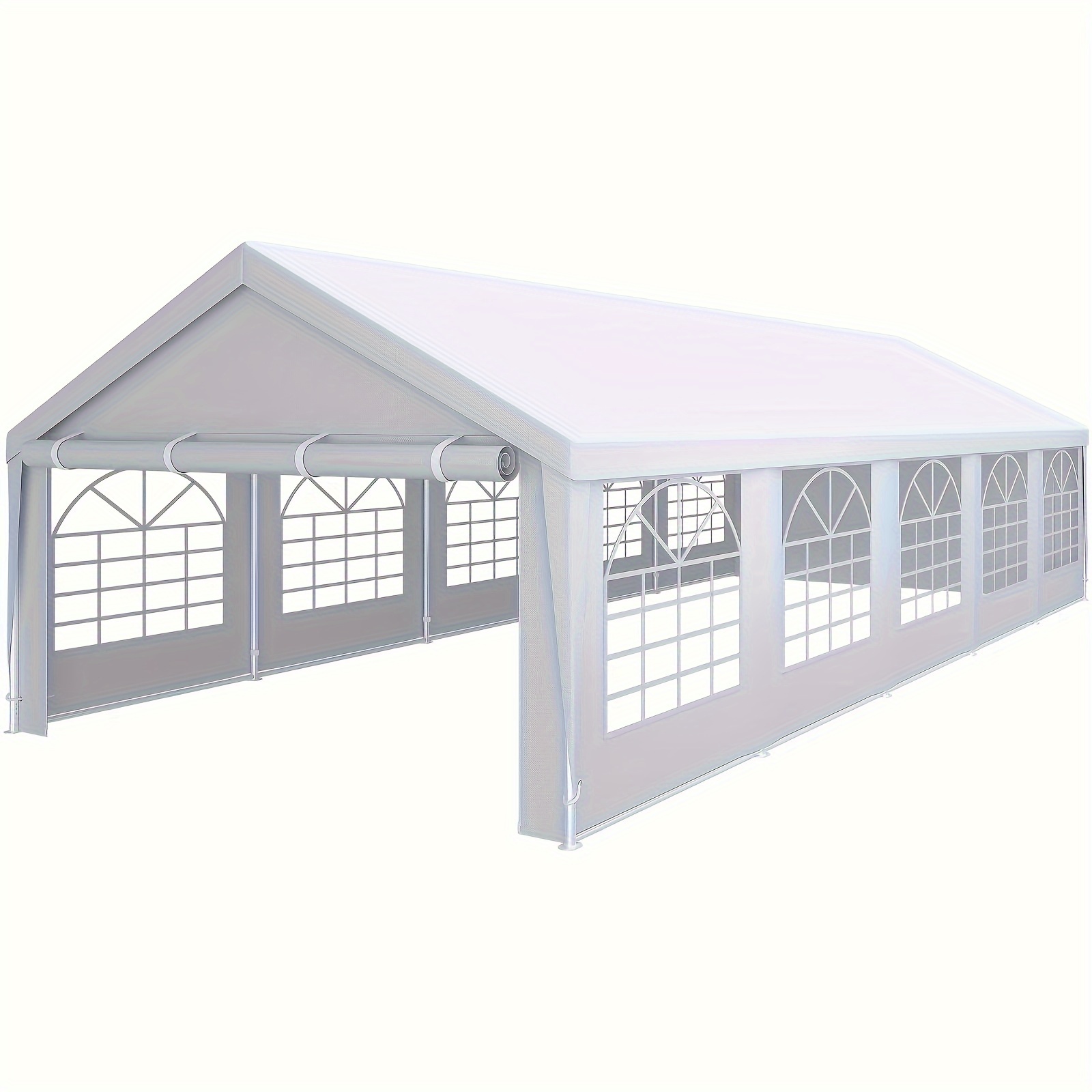 

Homiflex 16x32ft Party Tent Heavy Duty Wedding Shelters Outdoor Canopy Upgraded Galvanized Steel Carport With Removable Sidewall Windows For Commercial And Parties (white)