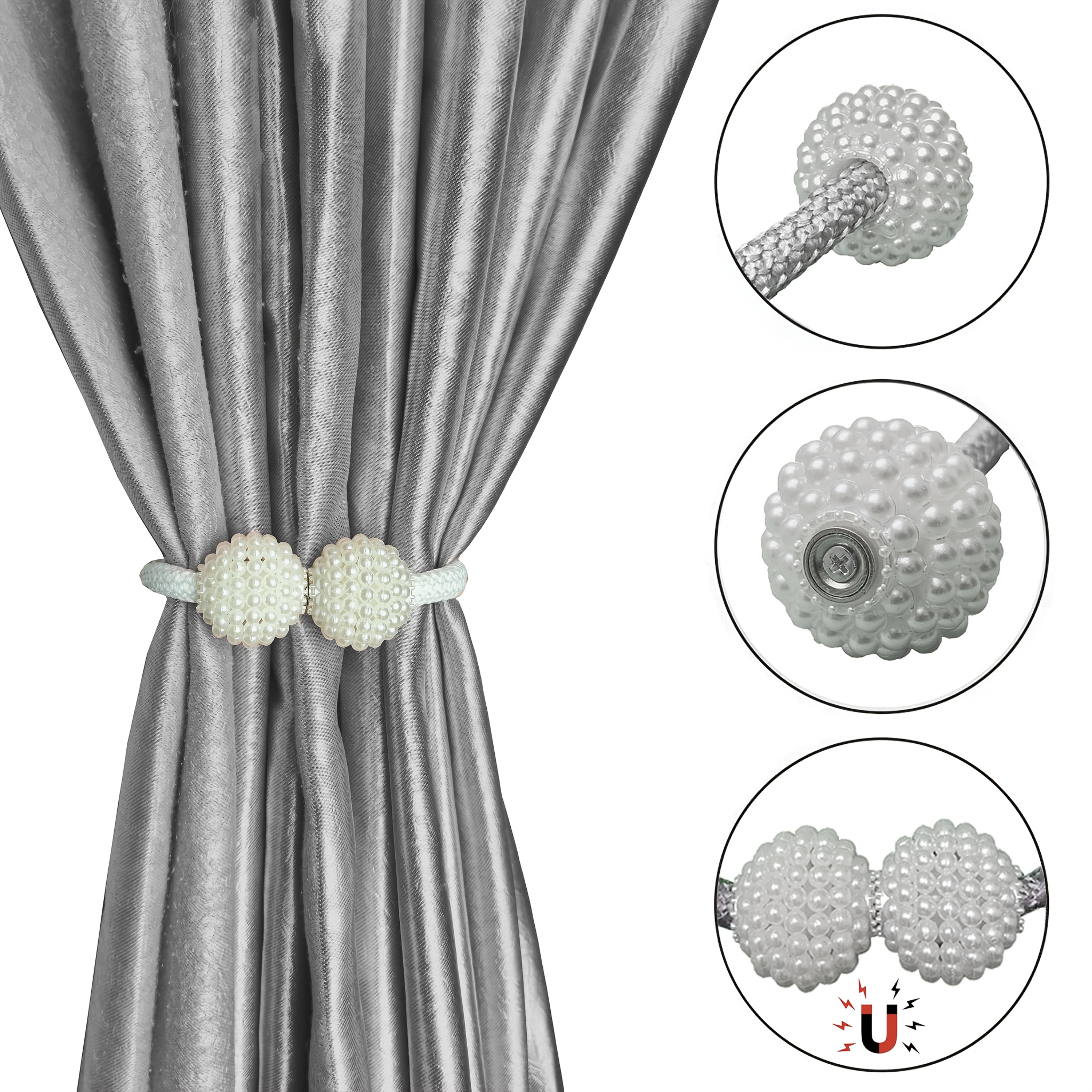 Magnetische Vorhang-Raffhalter – 6 Stück, Dekorativ & Praktisch, Mit Starken Magneten, Verschiedene Farben