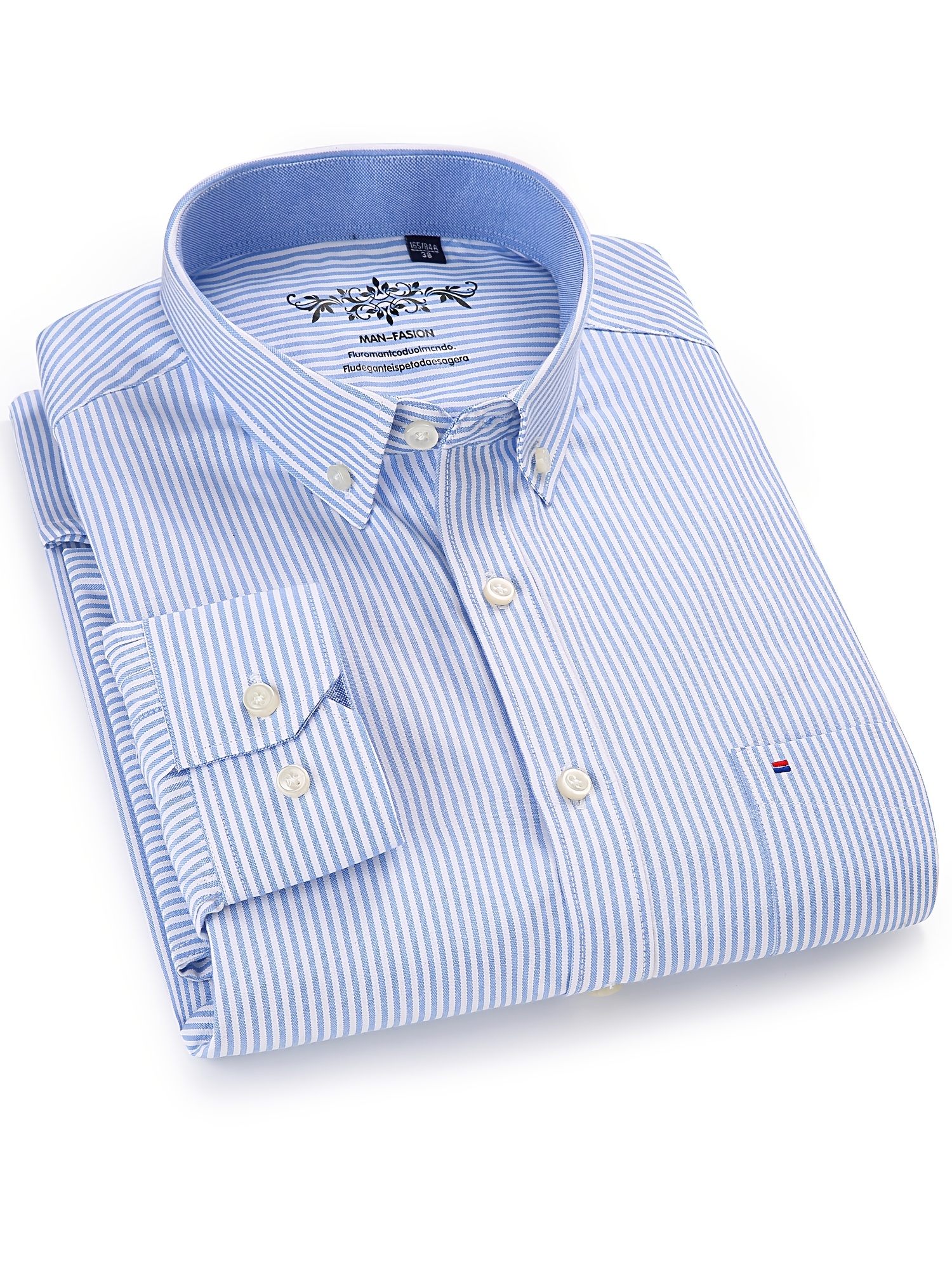classic striped design mens formal long sleeve shirt mens button up shirt for business formal occasions gift for men