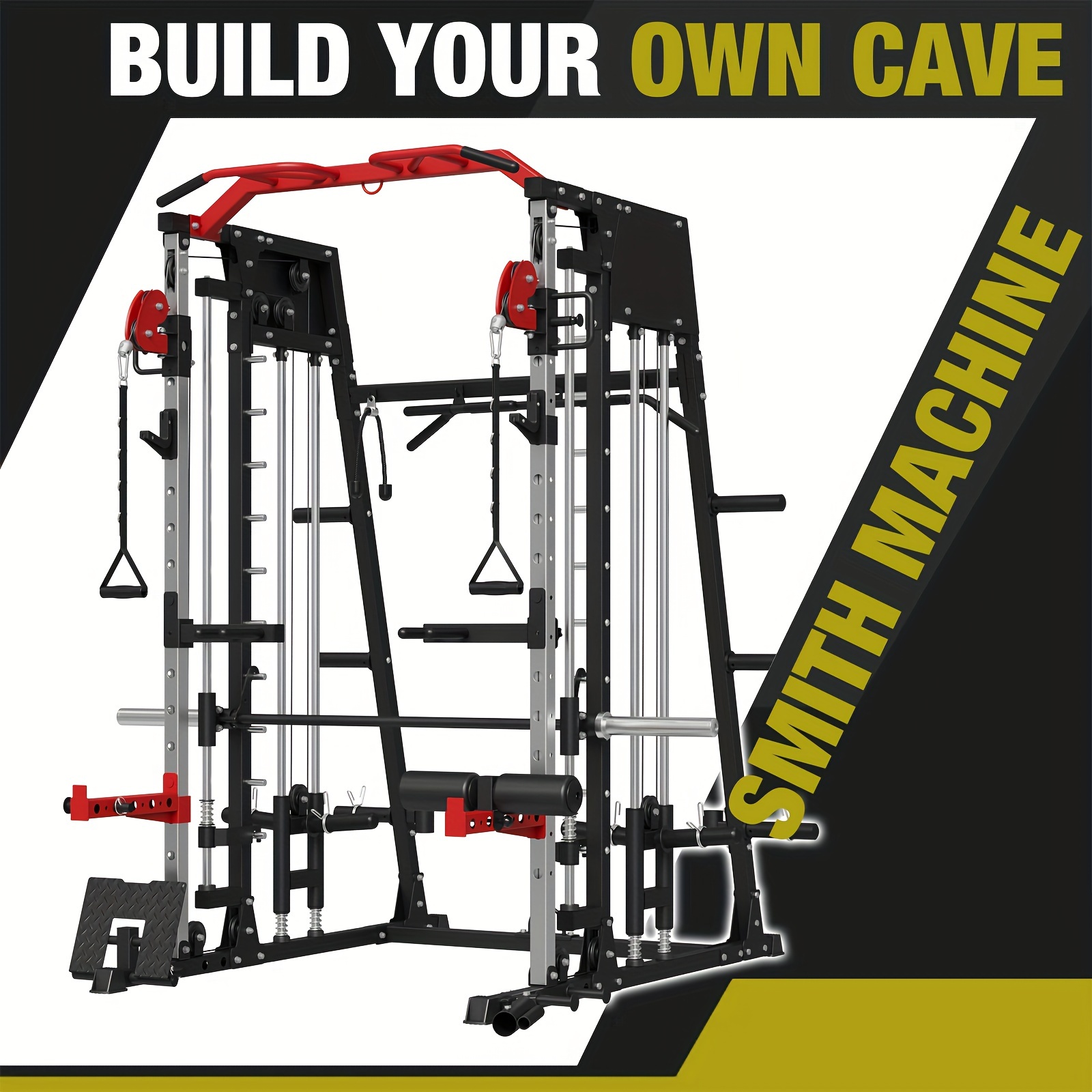 

Machine Home Gym, 2200 Rack Cage With Cable , Weight Bar, 360° , Barbell Holders And Other Attachments, Total Training Cage