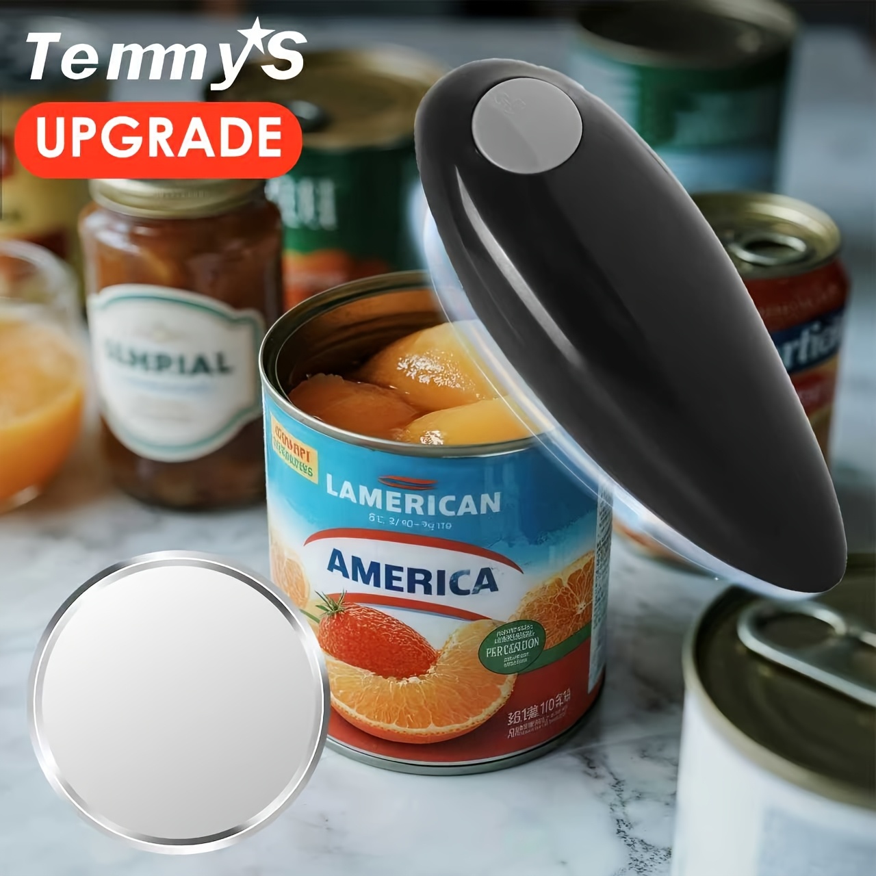 Image of Electric Can Opener R Upgraded Model Automatic One-button New Upgrade Jar Opener Bottle Opener Simple Easy To Open Convenient To Carry Kitchen Outdoor Camping Battery Model Does Not 2aa Batteries
