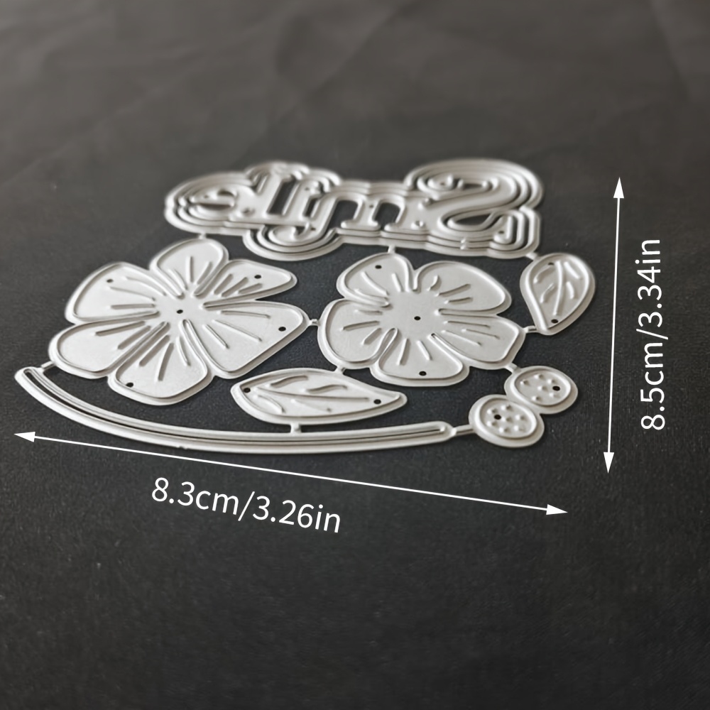 TEMU 1pc Flowers And Metal Cutting Die, Silvery-gray, Fantasy Theme, Suitable For Diy Scrapbooking, Embossing, Handmade Greeting Card Making, Gift