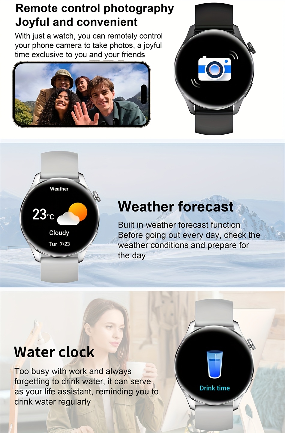 Reloj Inteligente para Hombres de 3.89 cm Pantalla HD 360*360, Batería de 280mAh, Deportes al Aire Libre y Fitness con Notificaciones, Control de Música, Visualización del Clima, Llamadas Inalámbricas - NUEVO 2024