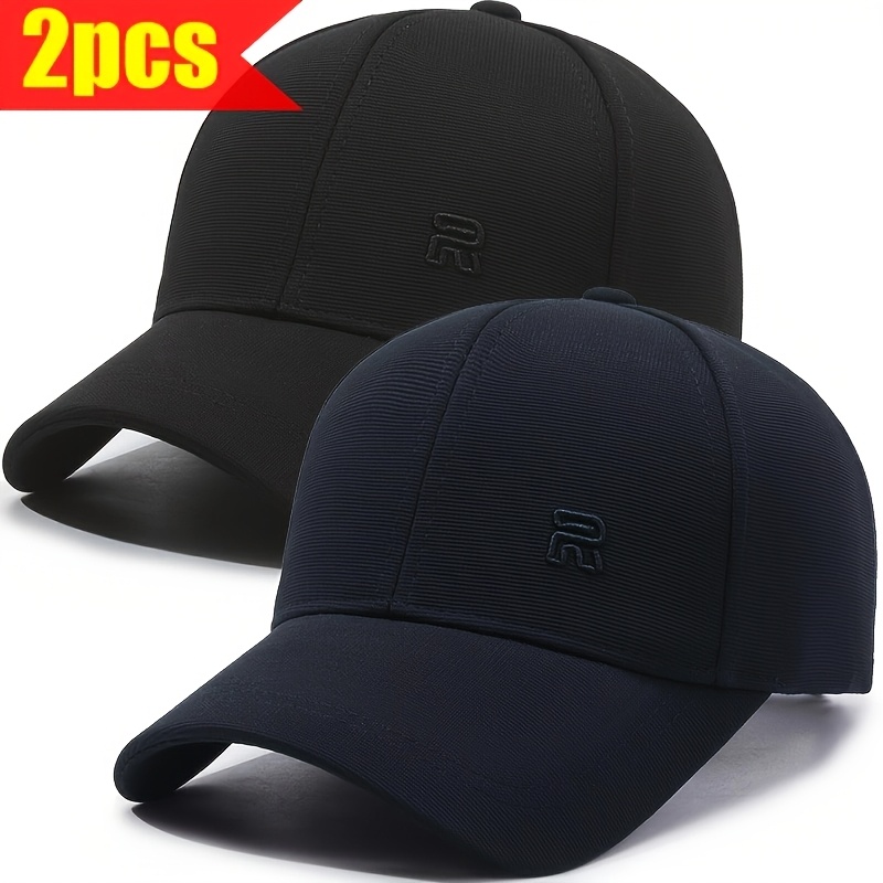 TEMU 2 Gorras de béisbol de moda para hombre para otoño e invierno, ligeras y transpirables, diseño de visera de , gorra casual de para exteriores,