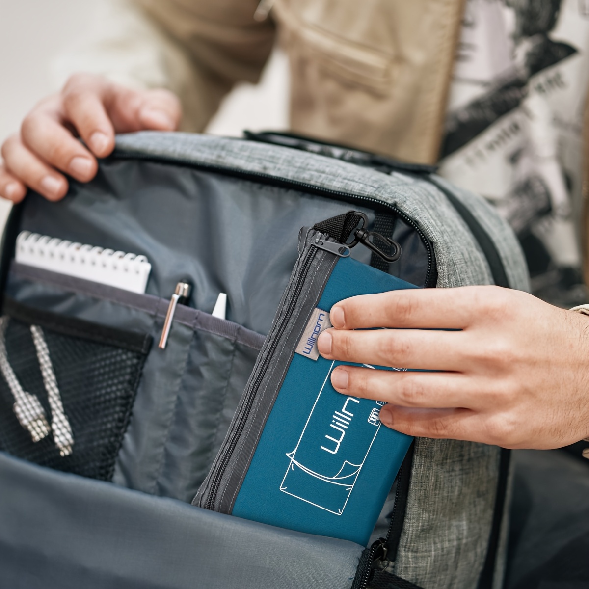 Willnom Ultralight with Dual-Zipper Closure Lightweight, Breathable  Adult Sleep Sack for Camping Travel, Gray with Black Whit