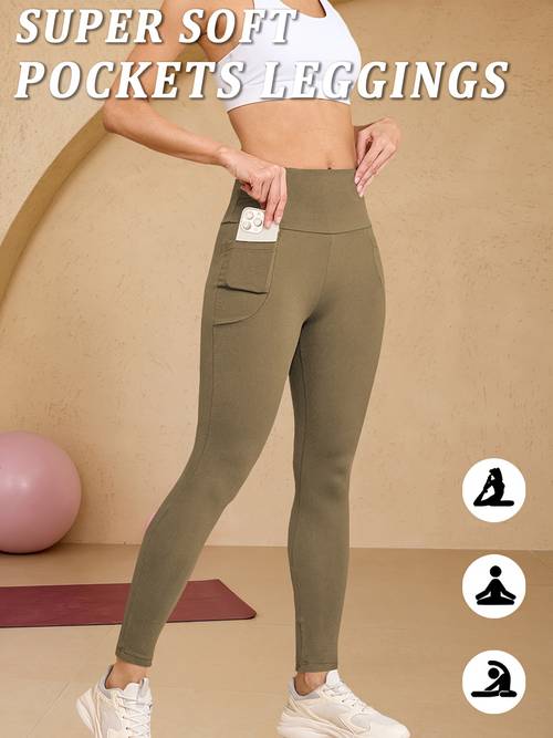 super soft leggings with pockets for women high waisted tummy control workout yoga outdoors running pants leggings