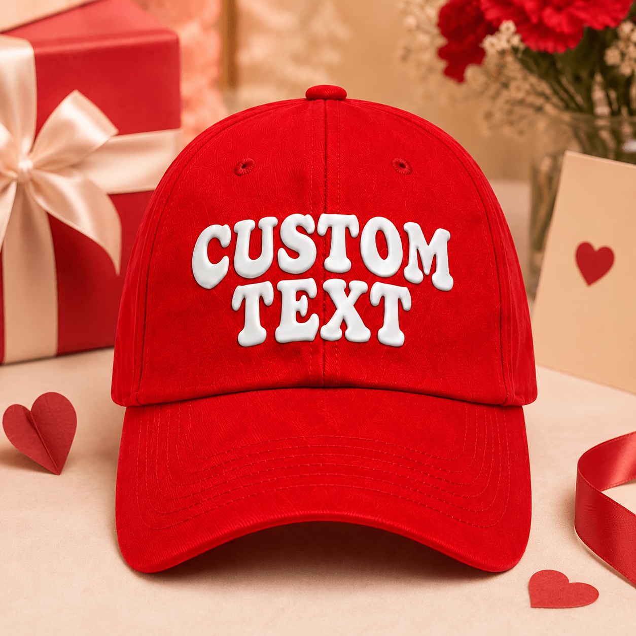 TEMU Personalized Embroidered Baseball , Custom Text Name Letter Hat, Raised Embroidery Unisex For Men Women, Custom Gift For Boyfriend Girlfriend