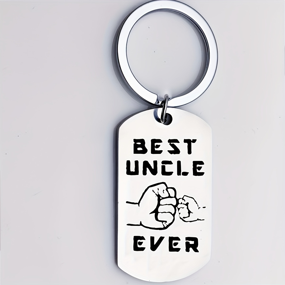 

1pc/3pcs/5pcs, Women's Stainless Steel Rectangle Shaped Keychain, "best Uncle Ever" Keychain, Christmas, Birthday Gift For Nieces And Nephews