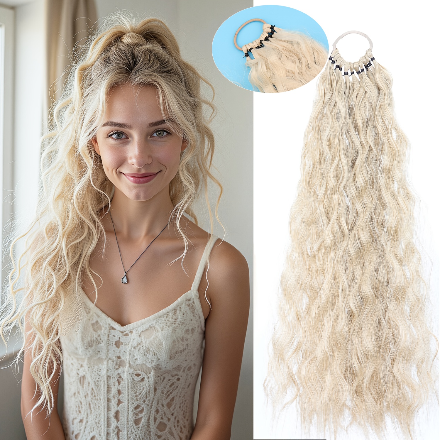Free Weave Curly Ponytail Wig, Fashionable Synthetic High-heat Resistant Ponytail Wig, Suitable For Daily Wear, Adds Volume, Ideal For Holiday Parties, Halloween, And Christmas