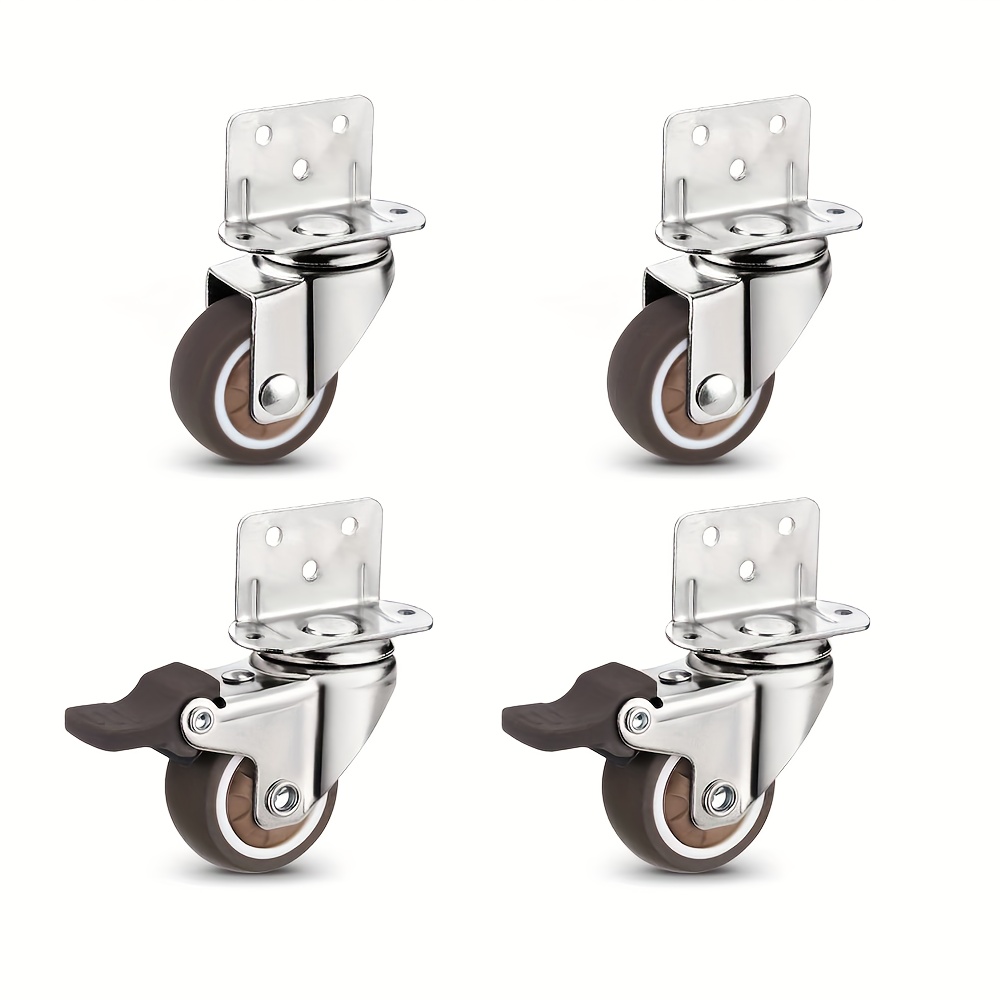 

4pcs L- Tpr Casters(2 Universal +2 Universal ), Small For , Bed, , , Table Casters, 1 /1.25 /1.5 /2 , 15kg/20kg/25kg/35kg