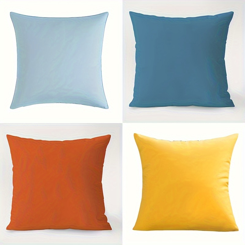 

4-pack Solid Color Pillow Covers, Contemporary Style, 17.72inch Square, Waterproof Cushion Cases, Modern Simplistic Nordic Design, For Indoor Sofa & Outdoor Patio Decor