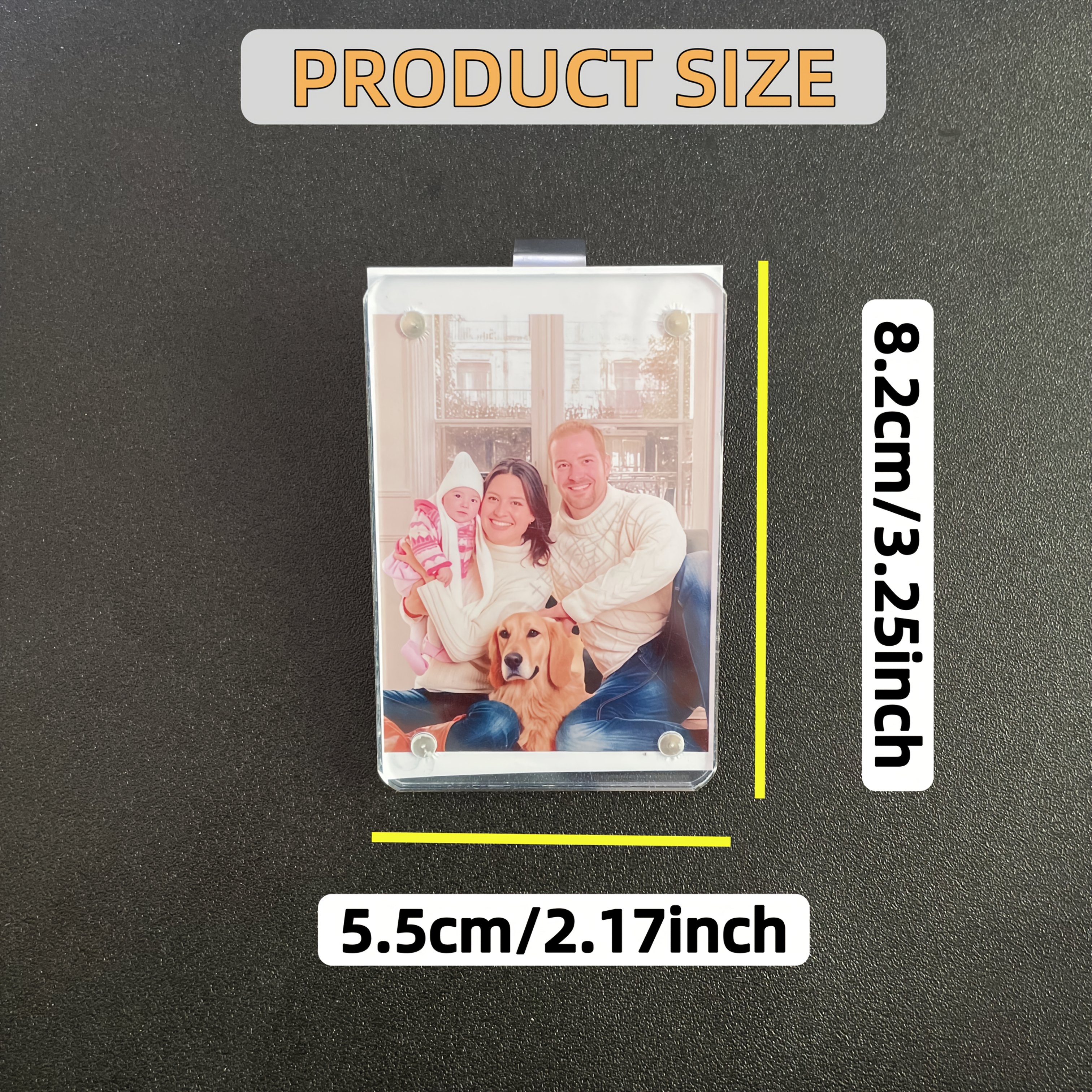 Lot De 2 Supports Photo Magnétiques Pour Voiture - Cadre Acrylique Pour Grille D'aération - Affichage Horizontal/vertical - Pour Photos Type Polaroid (env. 9x6 Cm) - 8