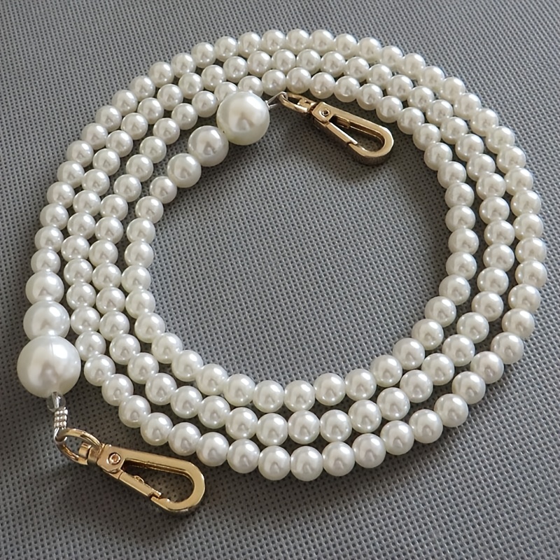 TEMU 1pc 1pcs Suitable For Handheld Crossbody Bag & Diy Wallet Making - Chain Strap With Realistic Beads, Compatible For Handbags, Wallets,, Belt