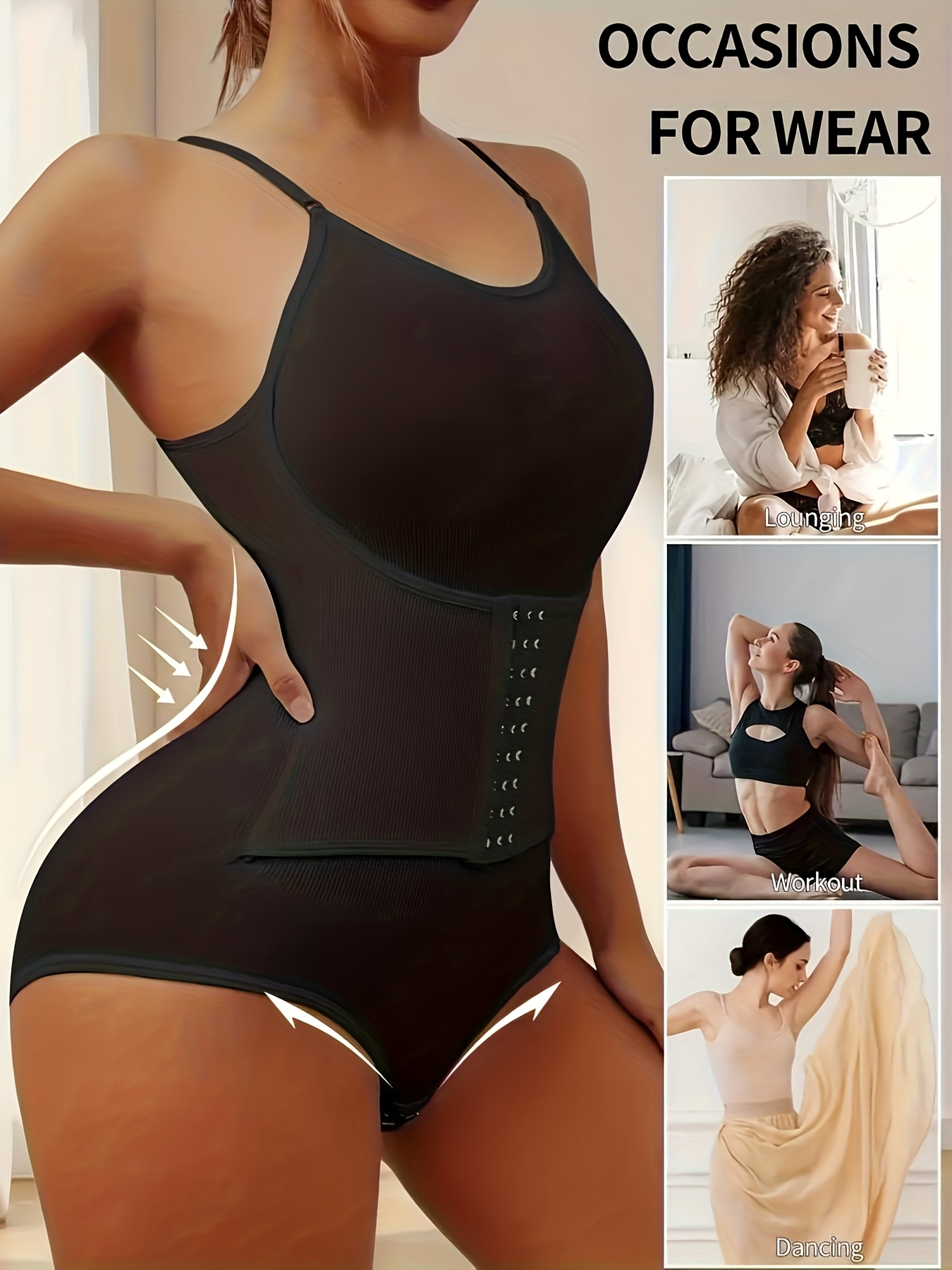 Strong Button Front Bodysuit | Seamless, Medium Support, Postpartum, Waist Shaper with Hip Lifter, Four-Way Stretch for Daily Use