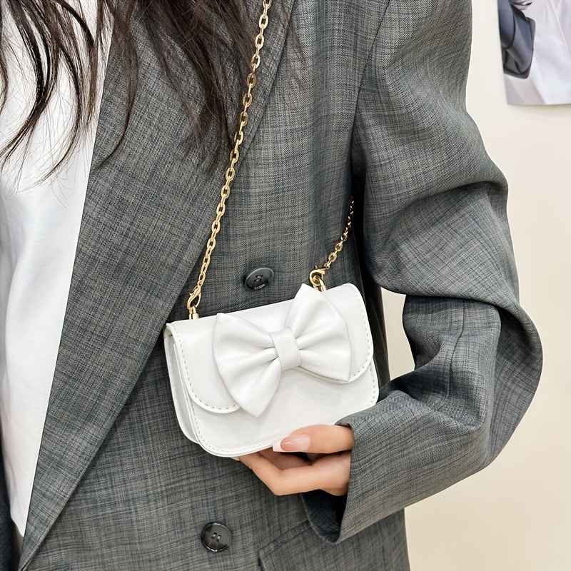 Image of Women's Crossbody Bag, Bow Single-shoulder Crossbody Bag, Classic Elegant Style, Small Lipstick Purse