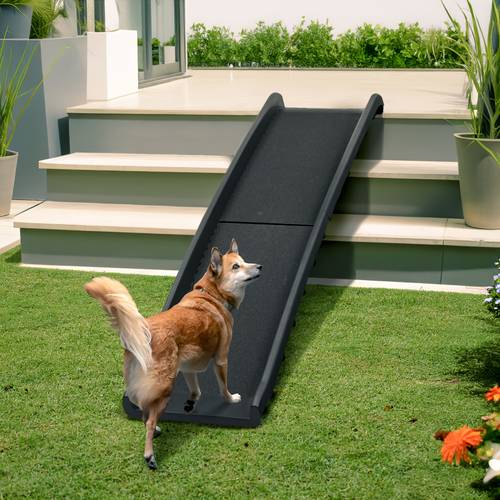 yardbliss folding dog ramp for easy pet access with anti slip tape 61 in portable reliable pet ramp for large dogs with safe raised sides stairs step for suv truck 150lbs load capacity