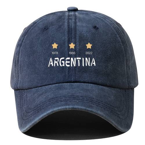 gorra de béisbol y fútbol de la selección argentina para hombres - estilo vintage 1978 1986 2022 , estrellas y de argentina, visera curva ajustable para juegos , ropa de fan (gorra de )