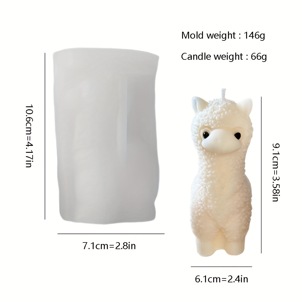 Image of Alpaca Aromatherapy Candle Silicone Mold, Diy Cute Little Alpaca Plaster And Epoxy Resin Ornament Decoration Mold