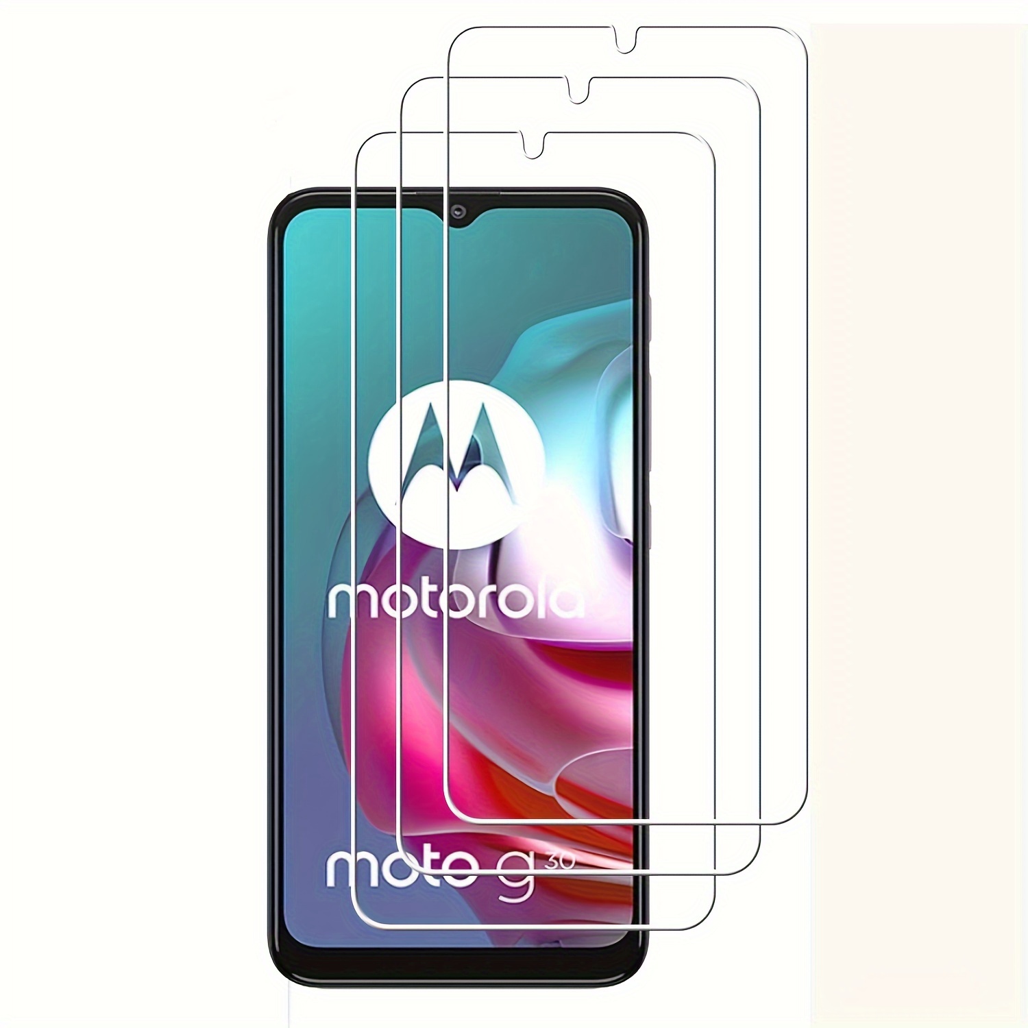 TEMU 3 piezas de protectores de pantalla de vidrio templado, adecuados para MOTO G8 /G9/G9 play/G10/G10 Power/G20/G30/G40/G50/E20/E7/E7 plus/Edge