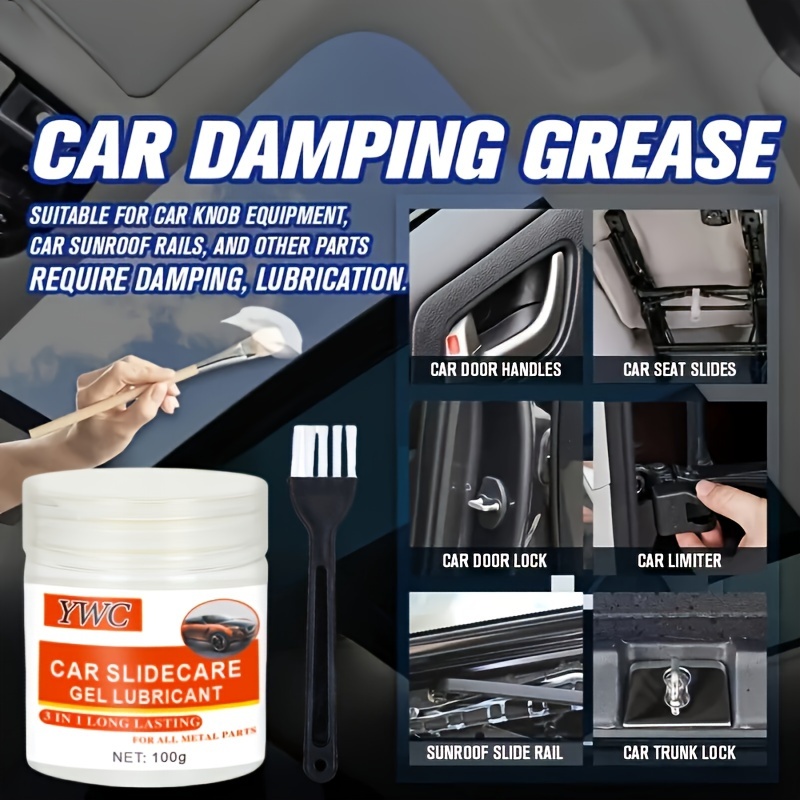 1pc 1set automotive grease for sunroof tracks hinges and window seal   solid paste based lubricant for noise reduction and smooth operation suitable for lubrication and polishing of metal corners multipurpose mini version 100g set 100g brush details 1