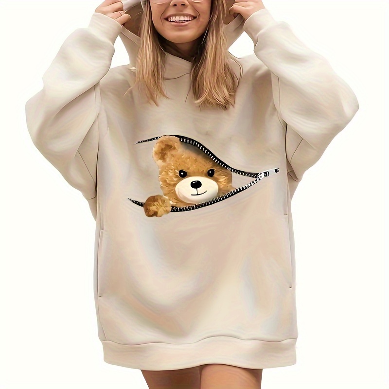 1개 곰 지퍼 열전사 스티커, 티셔츠, 베개, 의류용 diy 다림질 데칼 - 폴리에스테르, 다색