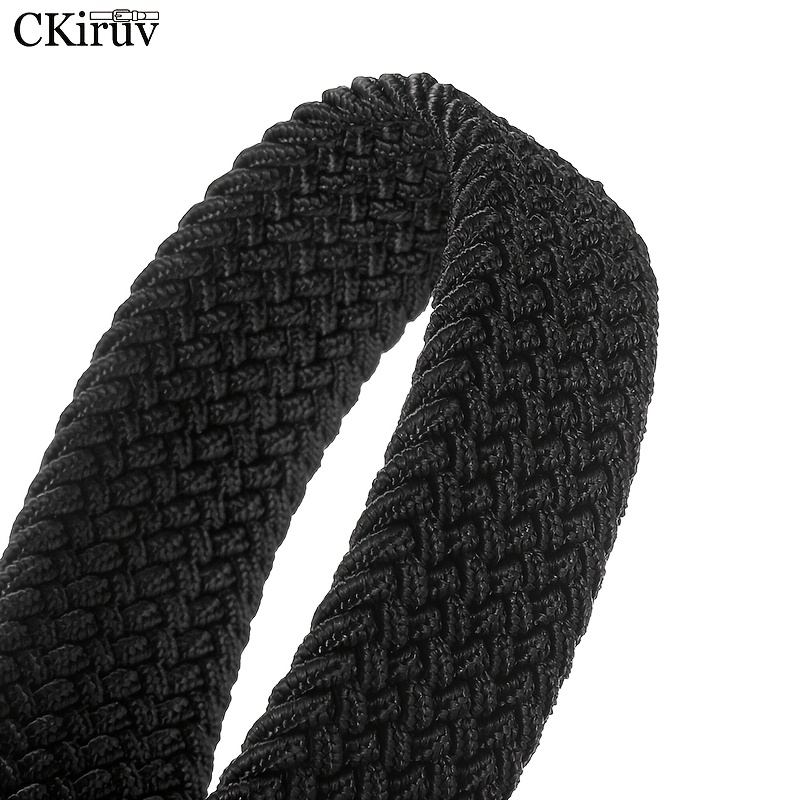 2pcs Men's Elastic Woven Belts with Silvery Needle Buckle