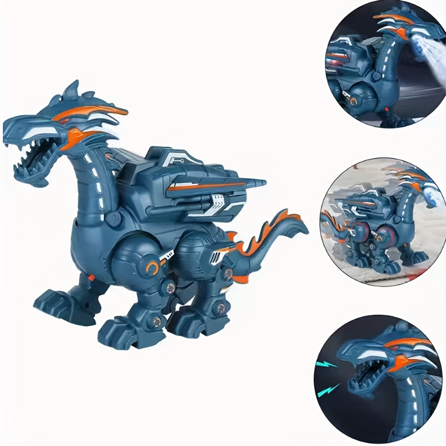 TEMU 1pc Spray Dinosaur Interactive Walking Dinosaur Toy/walking Mechanical Dinosaur/mech War Decoration/perfect Gift For Halloween And Christmas