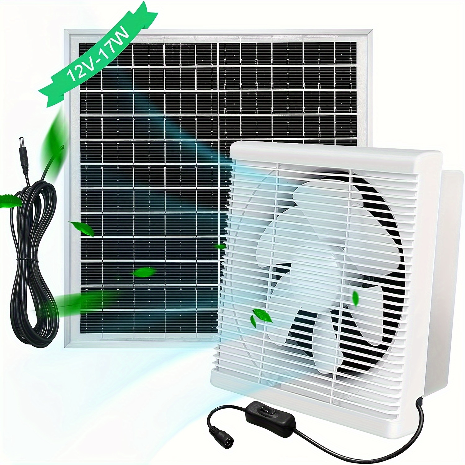 Ventilateur D'Extraction Solaire 10W 12V - Pour Grenier, Serre, Bateau