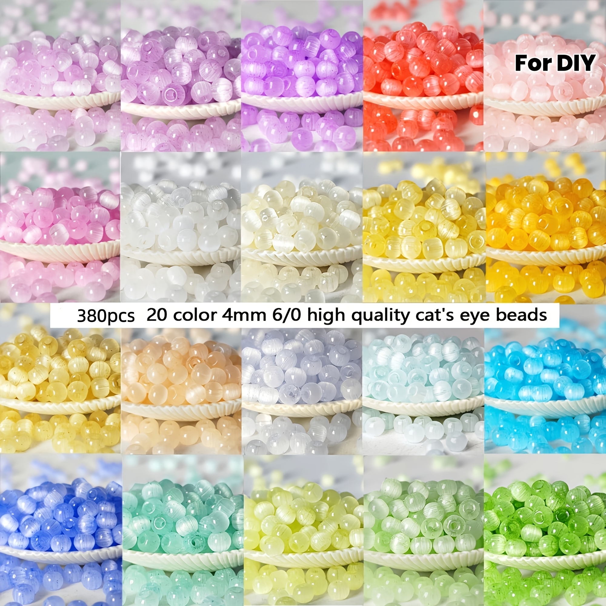 380pcs 4mm Brushed Glass Rice Beads, Colored Spacer Beads-suitable For Handmade Bracelet Necklace Earrings Ring Keychain Embroidery Jewelry Craft Supplies Beads