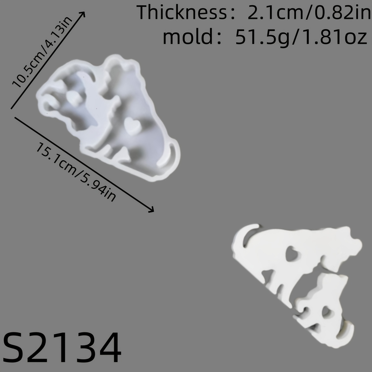 Image of Resin Silicone Mold Hollow Out And Dog 3d Decorative Silicone Mold Diy Candle Silicone Mold Gypsum Decorative Silicone Mold Home Decoration Epoxy Resin Mold 51.5 S2134