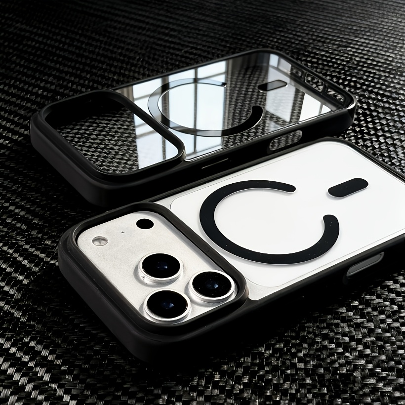 phone case high end transparent magnetic wireless charging phone case suitable for iphone   17 16 15 14 13 12 11   plus mini 17 air 17 pro has a   with a hard protective back cover for shock  