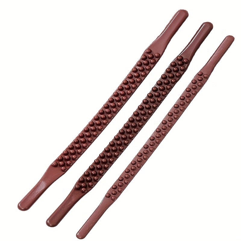 full body massage essential oil back scraper with brown beads 65 bead   roller for neck lower back and abdomen limb th stick   professional manual meridian tool for whole body relaxation Product details 7