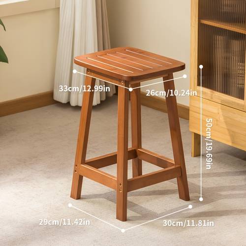 1pc multifunctional bamboo bar stool retro square counter height stool with square bamboo legs suitable garden bookshelf assembly space saving bamboo for modern minimalist furniture