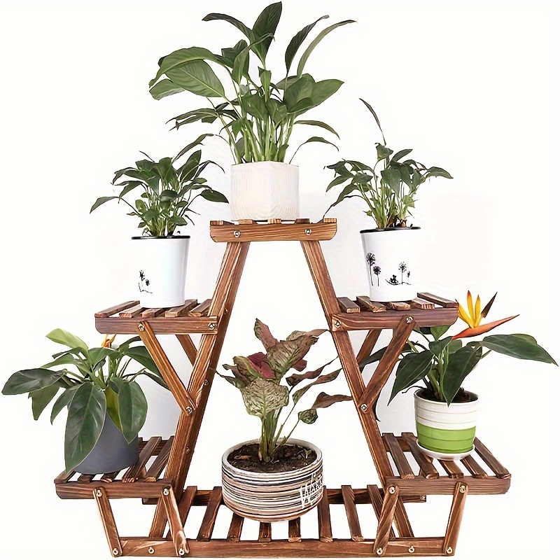 

Supports de plantes en , étagère à plantes à 6 niveaux, de pot de fleurs triangulaire , 28" X 10" X 23