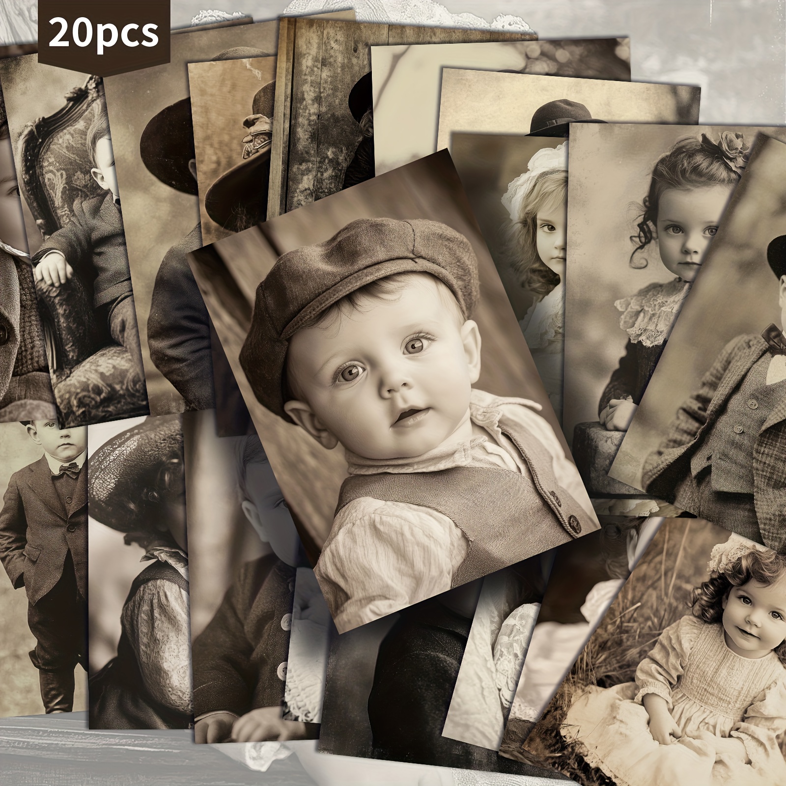 Image of 20 Pack Asstss Vintage Photo Postcards - 4x6 Inch Junk Journal Pages With Pinup, Collectible Antique Picture Cards For Scrapbooking, Crafting, Collage &, Nostalgic Photo Album Decorations